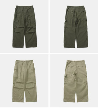 [Monterest] Grid Cotton Drawstring Paratrooper Pants