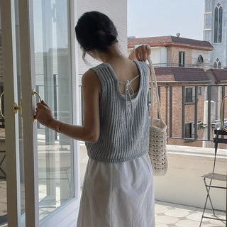 ribbon knit sleeveless