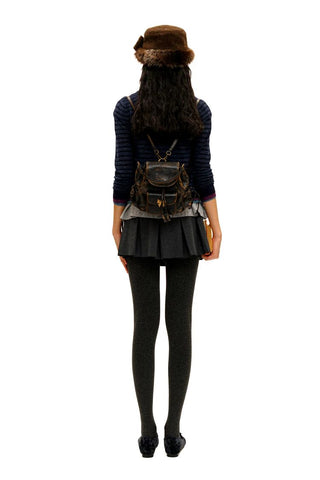 [Moromoro2] Striped Mesh Lace Knit Set