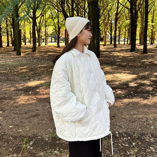 Oversized quilted collar jumper