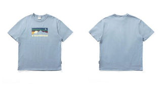 [Monterest] Washed Distressed Mountain Print T-Shirt