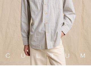 [CULTUM] Striped Pocket Work Shirt