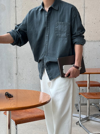 Haze Aging Fade Washed Shirt