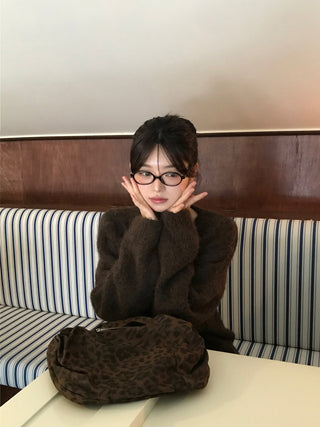 Angora V-neck cardigan