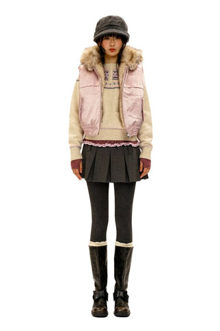 [Moromoro2] Fur Collar Aviator Vest &  Jacket