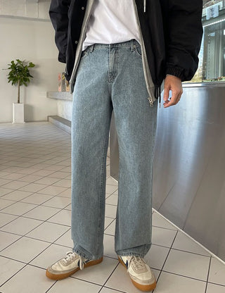 Grayish Semi-Wide Denim Pants (2 colors)
