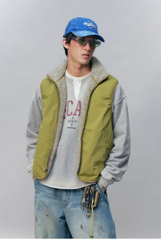 [Monterest] Reversible Fleece Stand Collar Vest