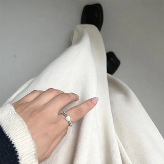 White Heart Ring
