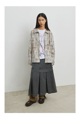 CONP Lace patchwork shirt (gray)