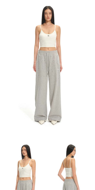[NOTAWEAR] Rhinestone Gradient Wide Leg  Sweatpants