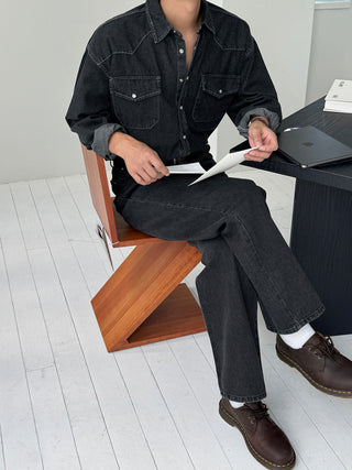 Toffee Western Denim Shirt