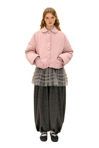 [Moromoro2] Bow Pocket Down Jacket