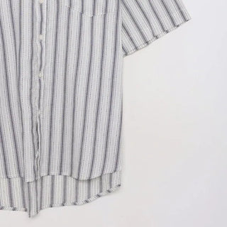 Stitch stripe short-sleeved shirt