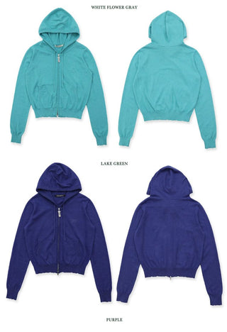 [Moromoro2] Handmade Patch Hooded Zip-Up  Cardigan