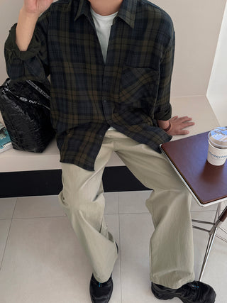 Rhythm Double-Layered Oversized Check Shirt