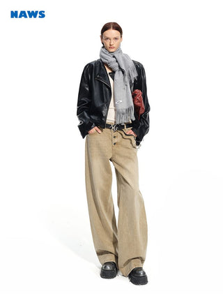 [NOTAWEAR] Satin Biker Leather Jacket