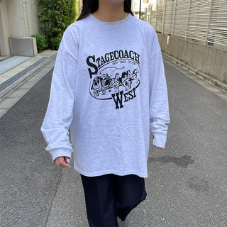 Oversized Lettering Long T-Shirt
