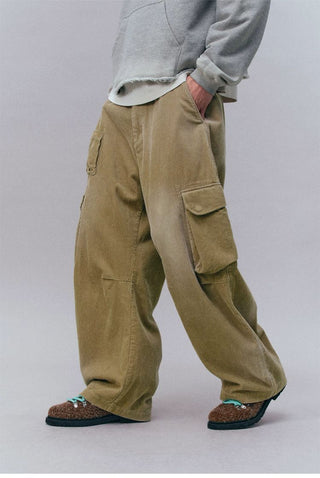 [Monterest] Washed Corduroy Wide Leg Work Pants