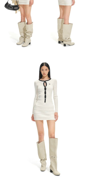 [NOTAWEAR] Ribbed Knit Slim Fit Mini Dress