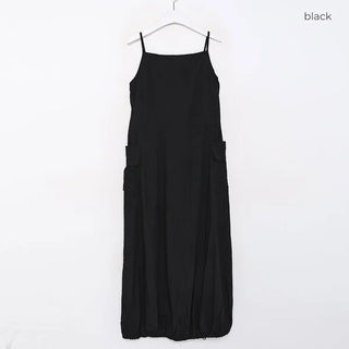 Nylon drawstring pocket camisole dress