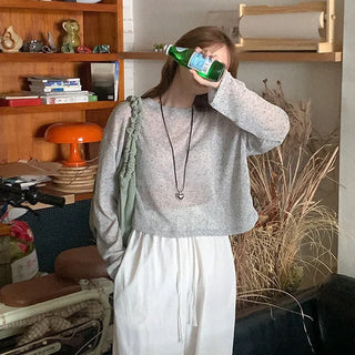 Linen long-sleeved T-shirt
