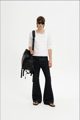 [MASONPRINCE] Black Waxed Coated Denim Jeans