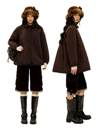 [Moromoro2] Doll Collar A-Line Padded  Jacket