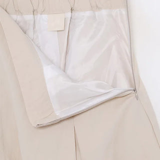 Pintuck flared long skirt
