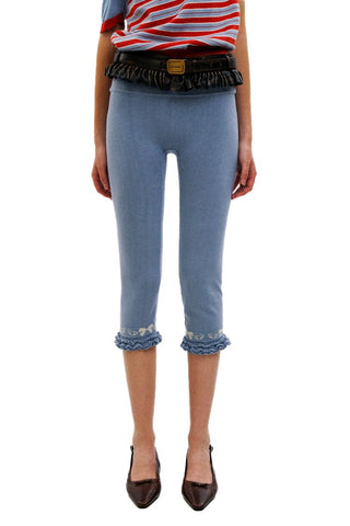 [Moromoro2] Cotton Jacquard Lace Capris