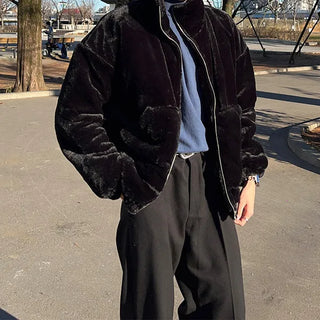 Basic fur zip jacket