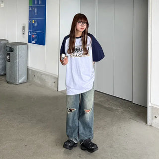 (Unisex) Chase Print Raglan Sleeve T-Shirt
