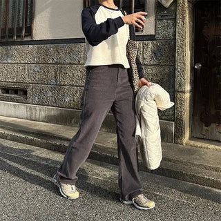 Straight corduroy pants