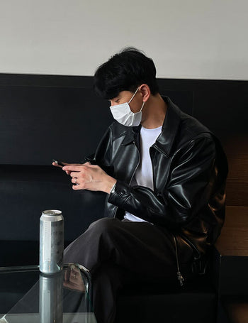 Pure leather jacket (YKK fabric)