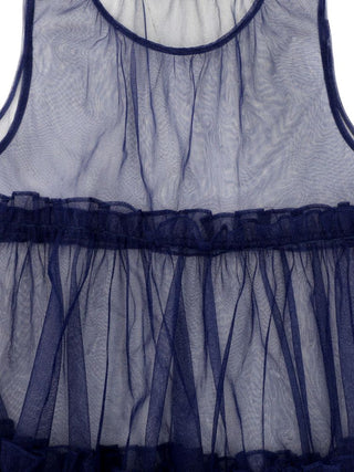 [Moromoro2] Mesh Layered Ruffle Mini Dress