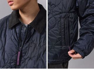 [Monterest] Quilted Coach Jacket with Corduroy Collar