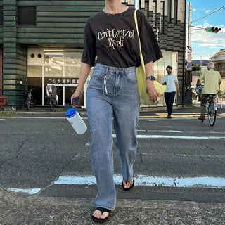 slim boot-cut long jeans