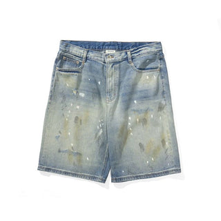 [Monterest] Paint Splatter Distressed Denim Shorts