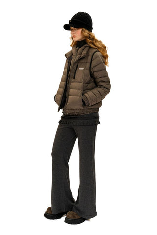 [Moromoro2] Lace Trim Hooded Down Jacket /  Vest