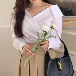 Wrap Shirring Blouse