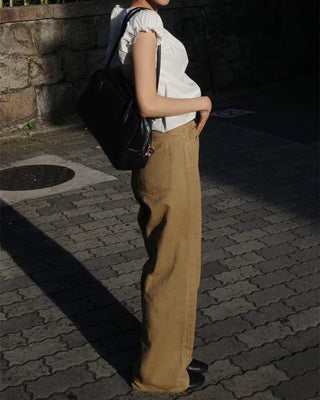Beige cotton pants