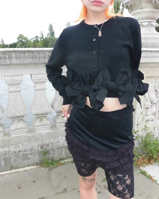 Waist frill lace half leggings