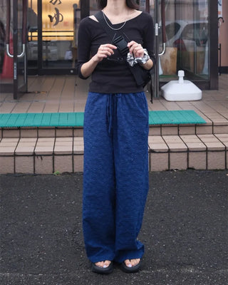 Embossed Flower Pants