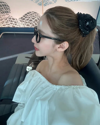 Off-shoulder cropped ruffle blouse