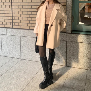 High-neck half coat