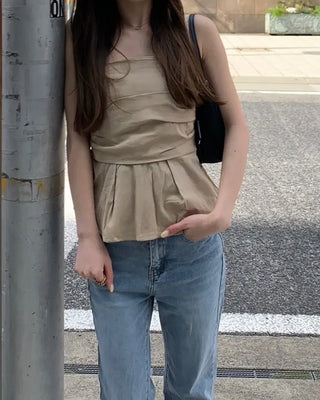 Drape Camisole Flare Peplum