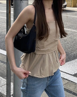 Drape Camisole Flare Peplum