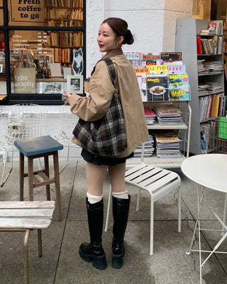 (Unisex) Two-tone Military Jacket