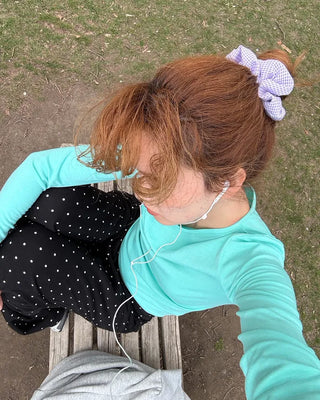 Gingham check scrunchie