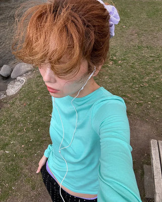 Colorful slim long-sleeved T-shirt