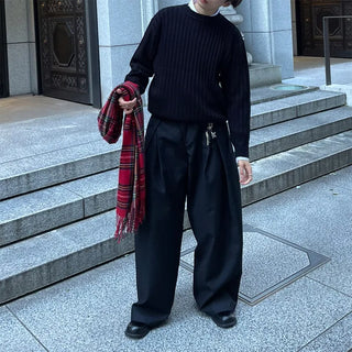 (Unisex) Ribbed Round Knit